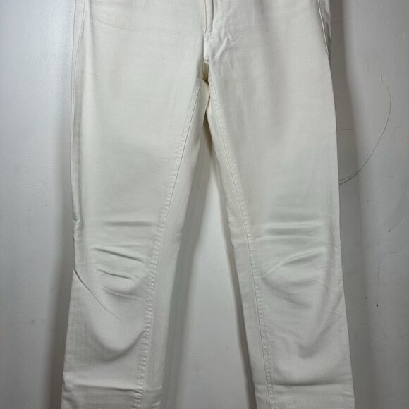 Adam Lippes White Straight Leg Jeans Woman’s 4 GUC Button Pockets - Picture 3 of 16